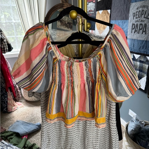 By Together boho puff sleeve striped top - Picture 2 of 4